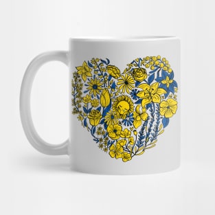 Heart of Flowers for Ukraine (Light Grey Background) Mug